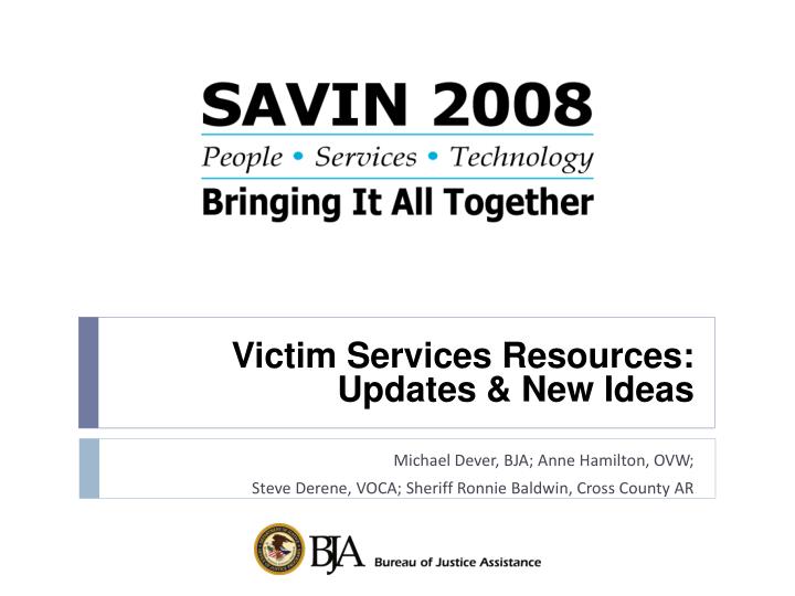 victim services resources updates new ideas