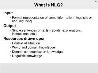 What is NLG?