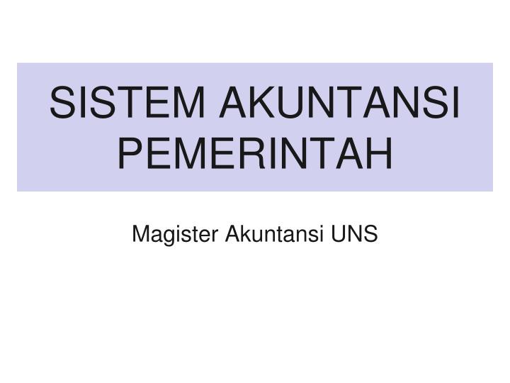 sistem akuntansi pemerintah