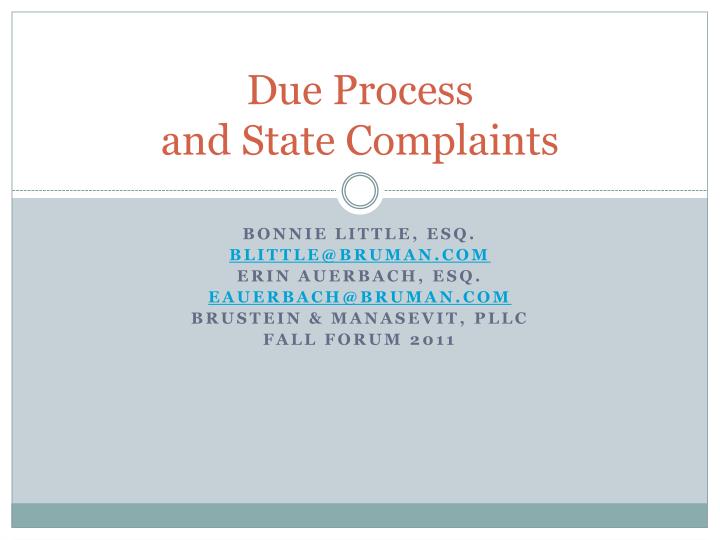 due process and state complaints
