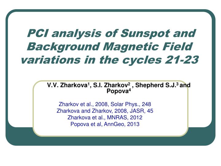 pci analysis of sunspot and background magnetic field variations in the cycles 21 23