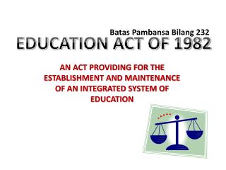 EDUCATION ACT OF 1982