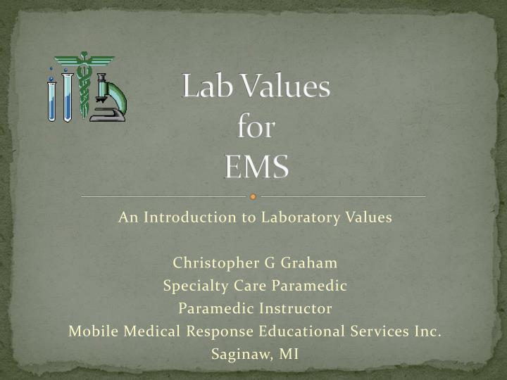 lab values for ems