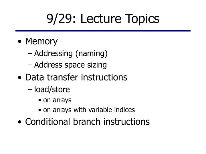 9 29 lecture topics