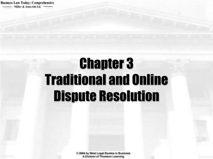 chapter 3 traditional and online dispute resolution
