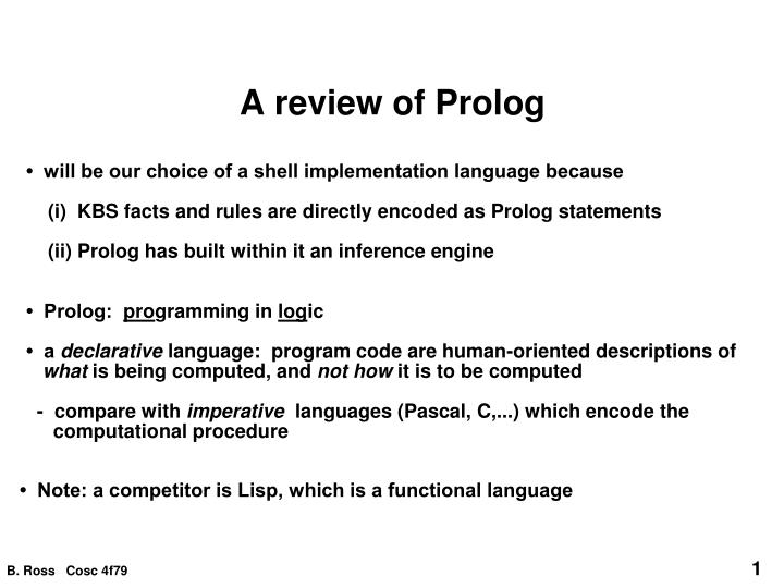 a review of prolog