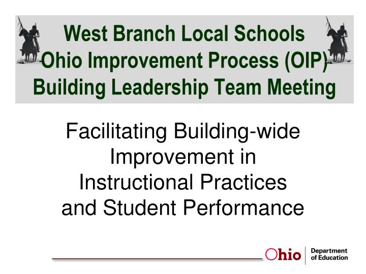 west branch local schools ohio improvement process oip building leadership team meeting