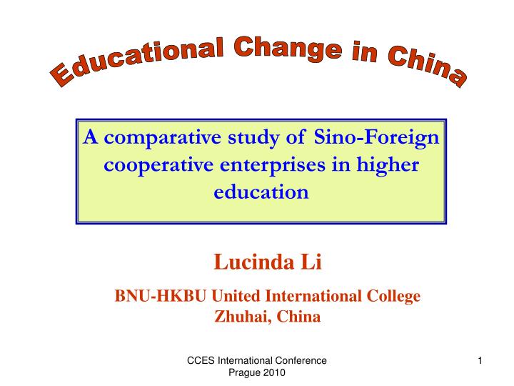 a comparative study of sino foreign cooperative enterprises in higher education