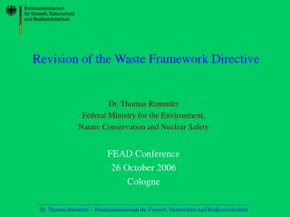 Revision of the Waste Framework Directive