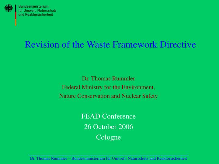 revision of the waste framework directive