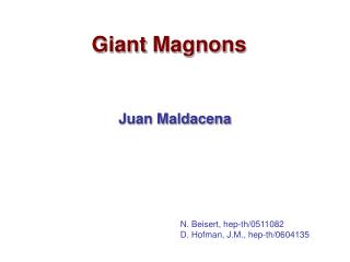 Giant Magnons