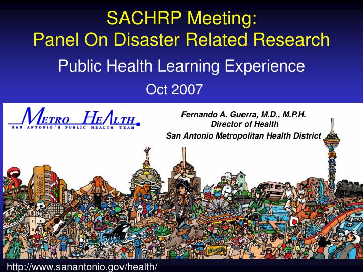 sachrp meeting panel on disaster related research public health learning experience