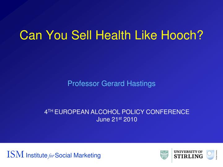 can you sell health like hooch