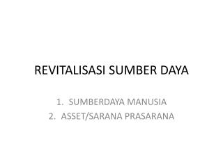 revitalisasi sumber daya
