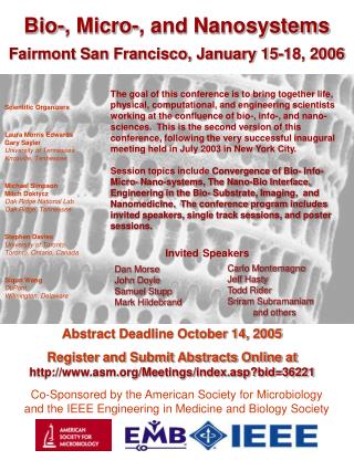 Abstract Deadline October 14, 2005 Register and Submit Abstracts Online at