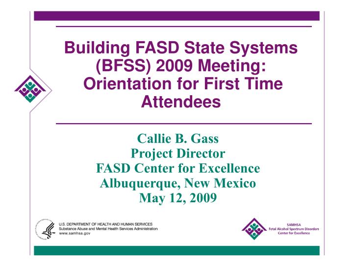 building fasd state systems bfss 2009 meeting orientation for first time attendees