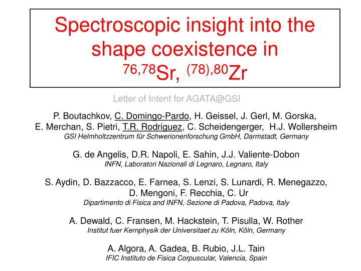 spectroscopic insight into the shape coexistence in 76 78 sr 78 80 zr