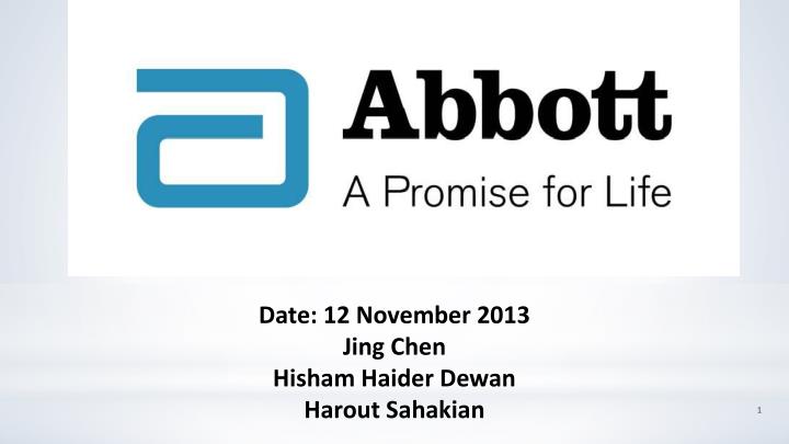 date 12 november 2013 jing chen hisham haider dewan harout sahakian