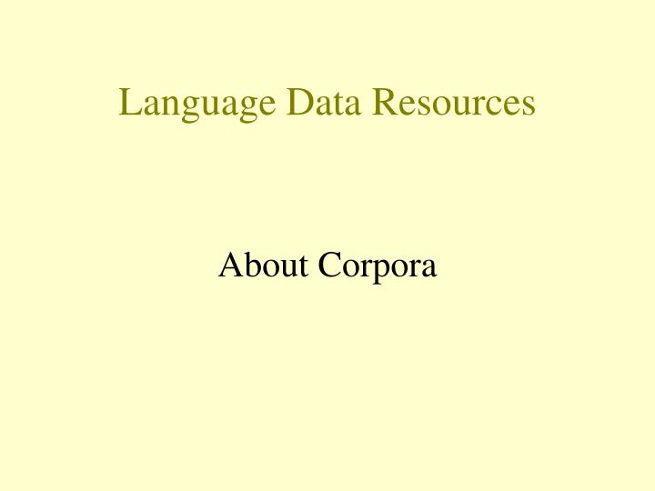 about corpora