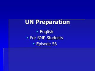 UN Preparation
