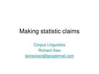 Making statistic claims