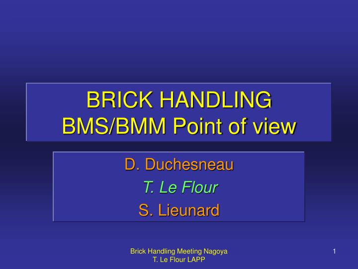 brick handling bms bmm point of view