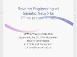 Reverse Engineering of Genetic Networks (Final presentation) - slide 1