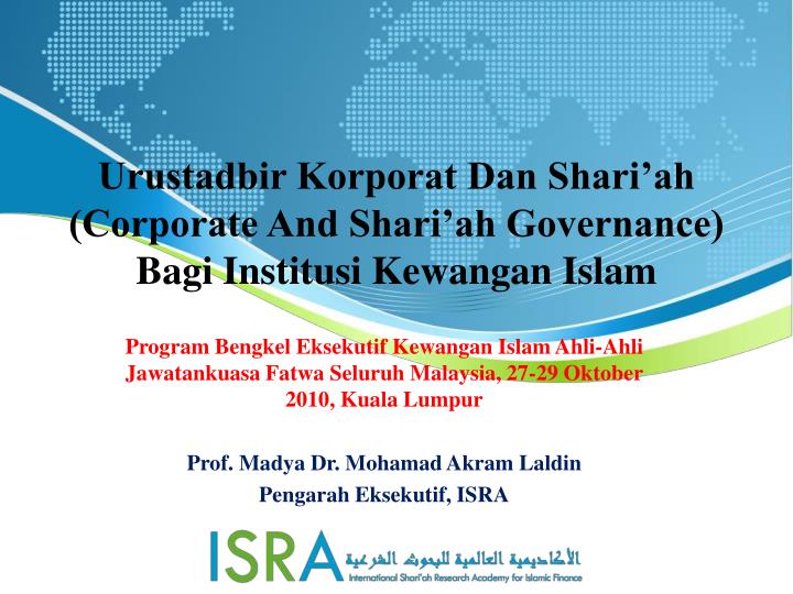 urustadbir korporat dan shari ah corporate and shari ah governance bagi institusi kewangan islam
