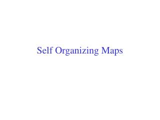 Self Organizing Maps