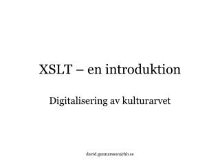 xslt en introduktion