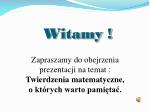 Witamy ! - slide 1