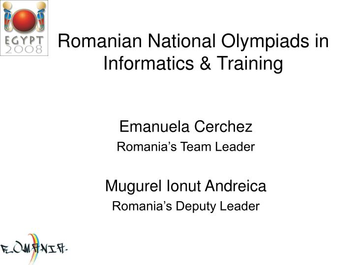 romanian national olympiads in informatics training