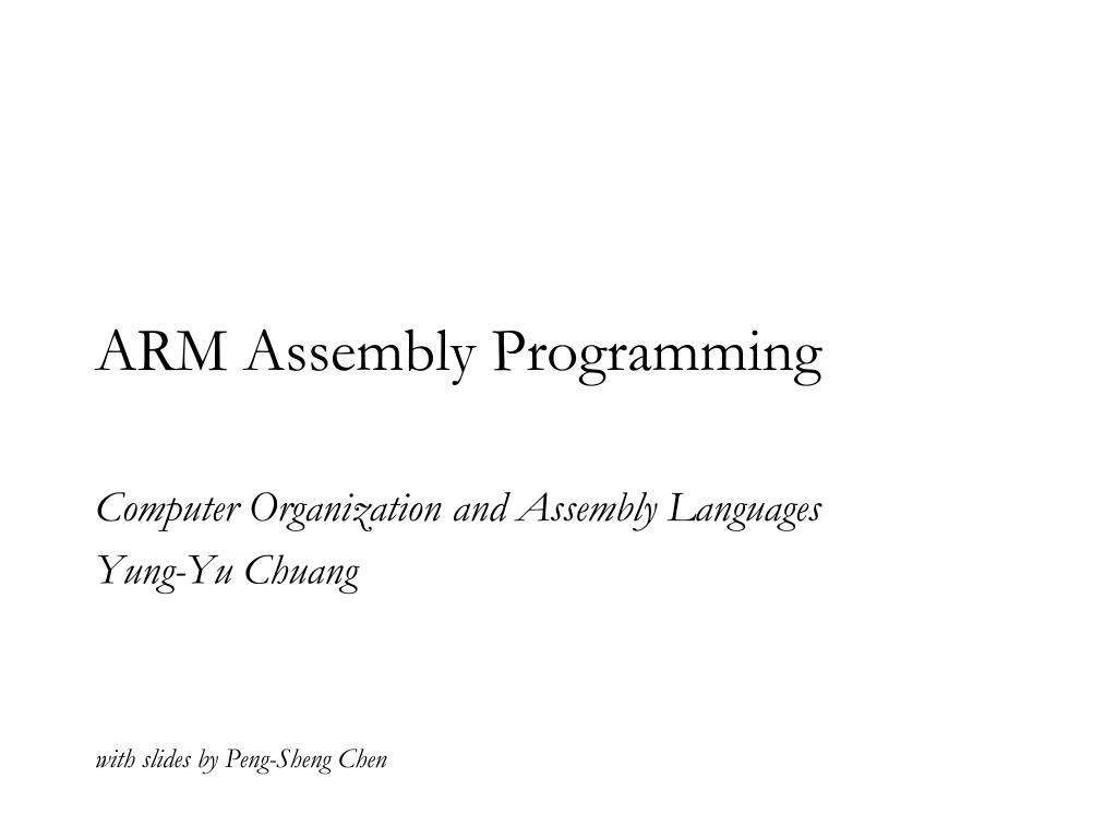 PPT - Introduction to ARM Assembly Programming: Understanding Control ...