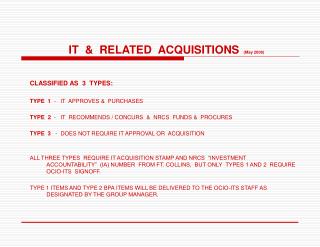 IT &amp; RELATED ACQUISITIONS (May 2008)
