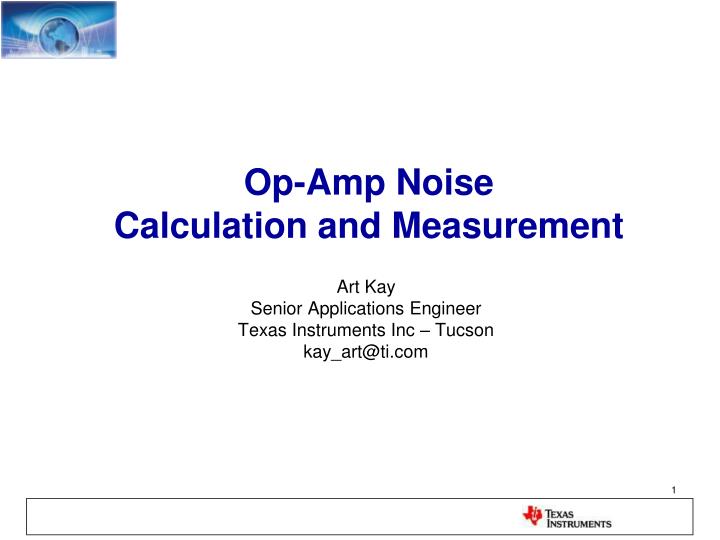 op amp noise calculation and measurement
