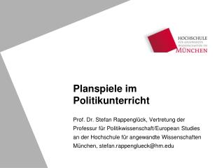 Planspiele im Politikunterricht