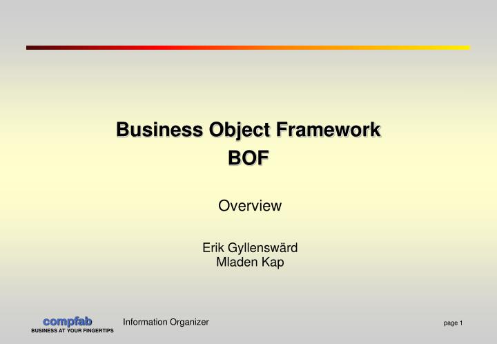business object framework bof