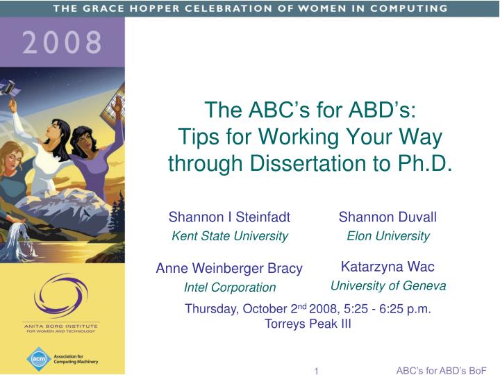 the abc s for abd s tips for working your way through dissertation to ph d