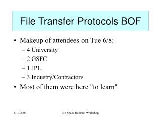 File Transfer Protocols BOF