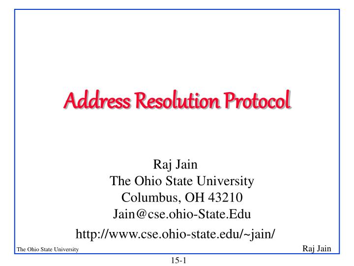 address resolution protocol