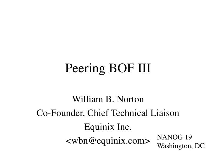 peering bof iii