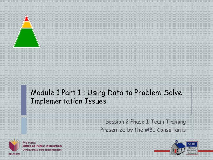 module 1 part 1 using data to problem solve implementation issues