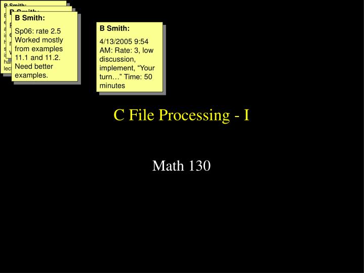 c file processing i