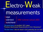 E lectro- W eak measurements - slide 1