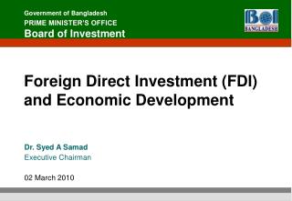 Foreign Direct Investment (FDI) and Economic Development