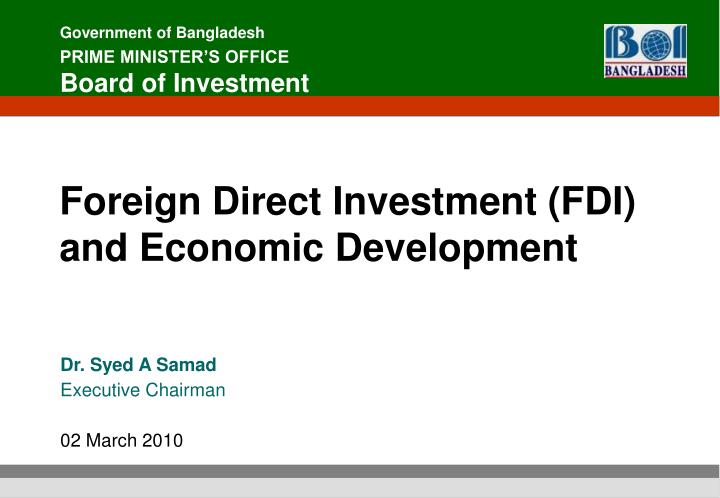 foreign direct investment fdi and economic development