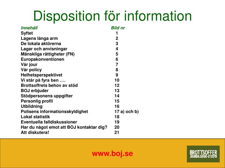 disposition f r information