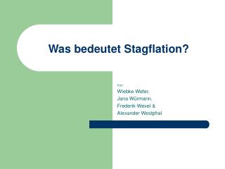 was bedeutet stagflation
