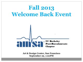 Fall 2013 Welcome Back Event