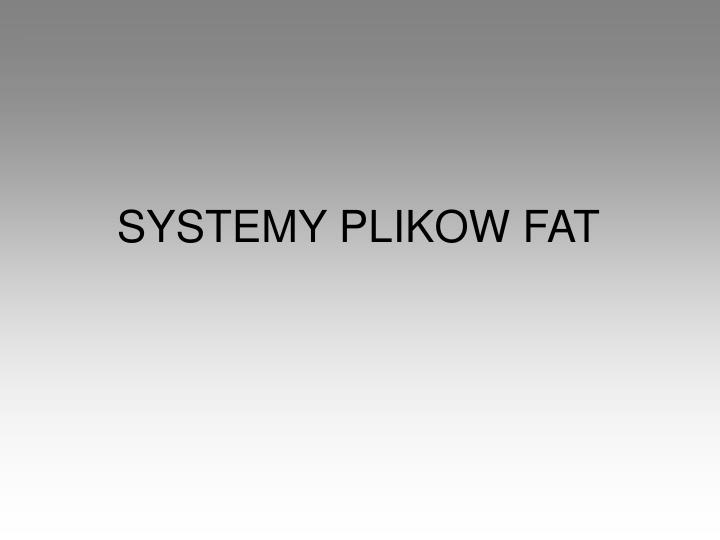 systemy plikow fat